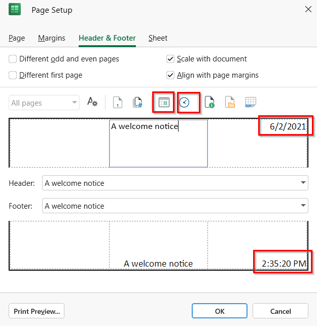 Customize header and footer in Sheets – OfficeSuite